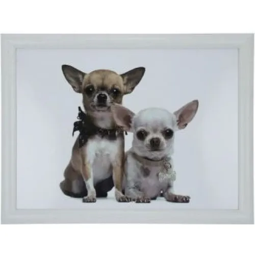 Knie dienblad met kussen eronder Laptray Chihuahua’s